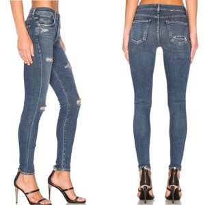 AGolde Women's Dark Blue Distressed Sophie Skinny Jeans